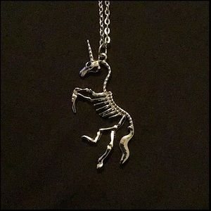 🔥TWO Unicorn skeleton pendant necklaces 🦄💀…
